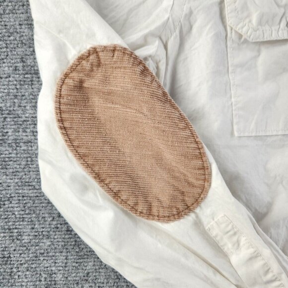 VTG Campus By Marc O Polo XL Germany Made Snap Up Long Sleeve Elbow Patch White - Picture 5 of 16